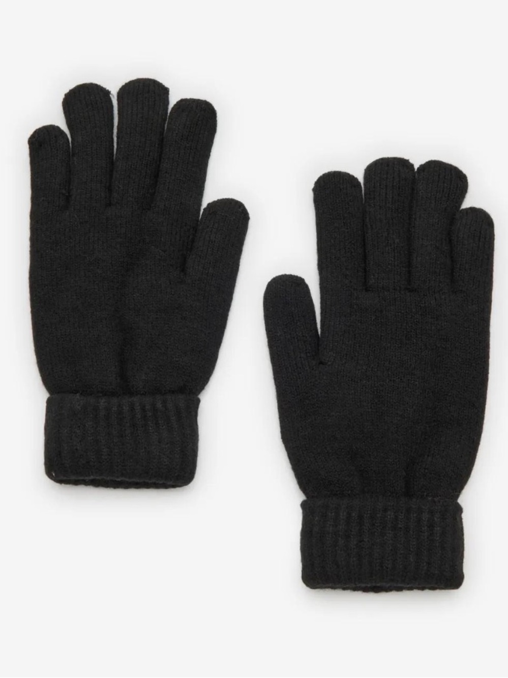 Fireside Black Knitted Cuff Gloves